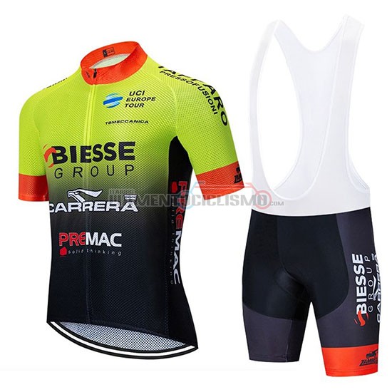 Abbigliamento Ciclismo Biesse Carrera Manica Corta 2020 Verde Nero